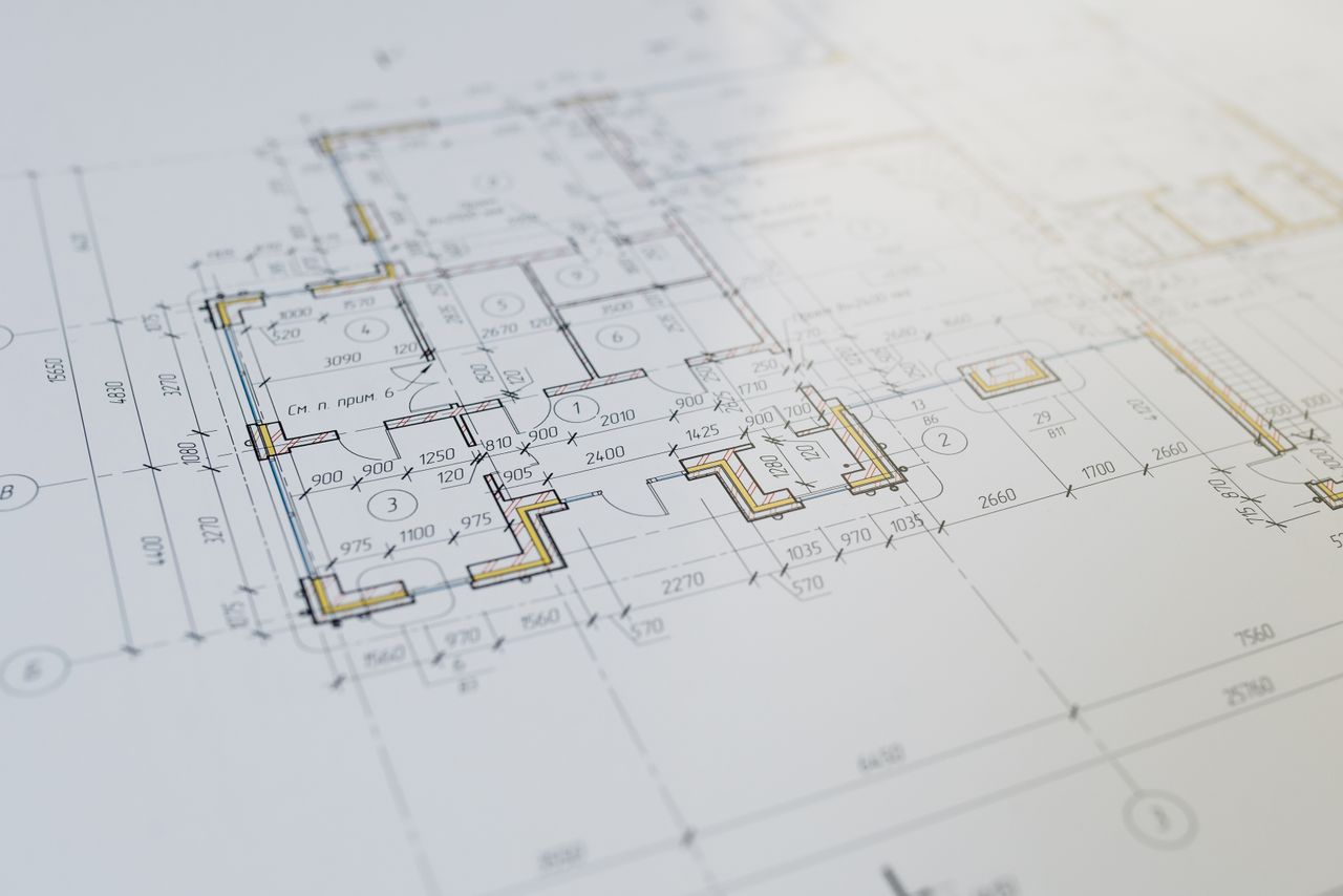 Architectural floor plan drawing showing a room layout with furniture placement